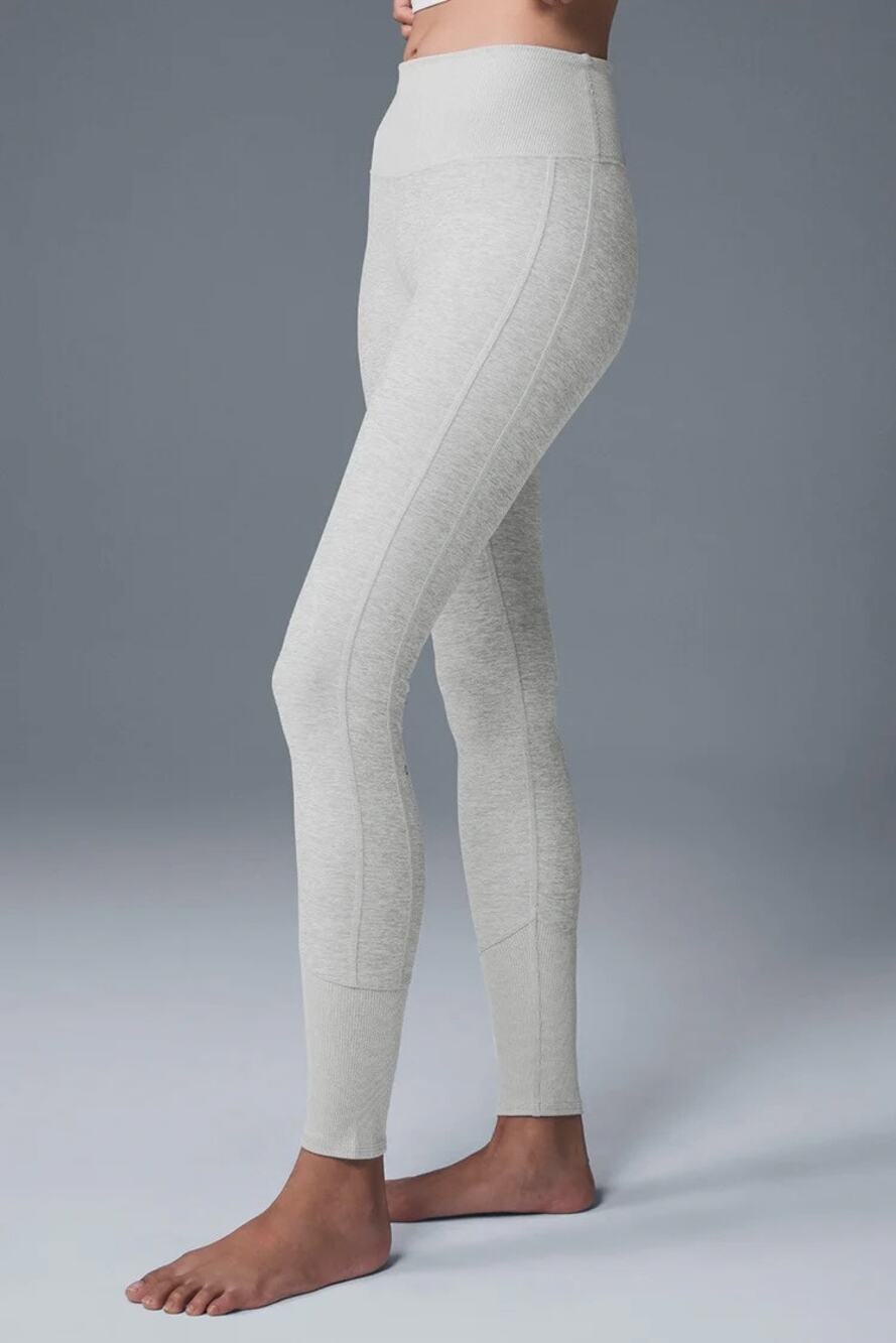 ALO Yoga High Waist Alosoft Lounge Legging Extra Small NEW Arctic Heather Grey